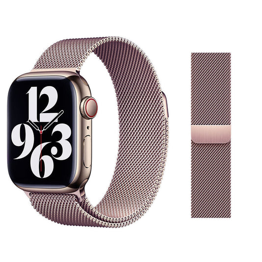Rose Pink Magnetic Stainless Steel Strap For Watch iWatch Band Series 9 8 7 SE 6 5 4