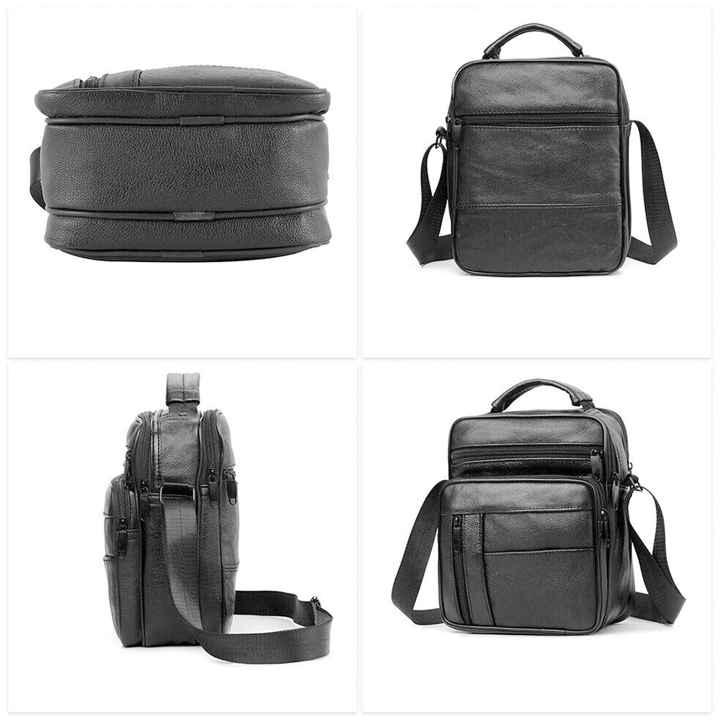 Men Genuine Leather Crossbody Bags Business Shoulder Messenger Backpack