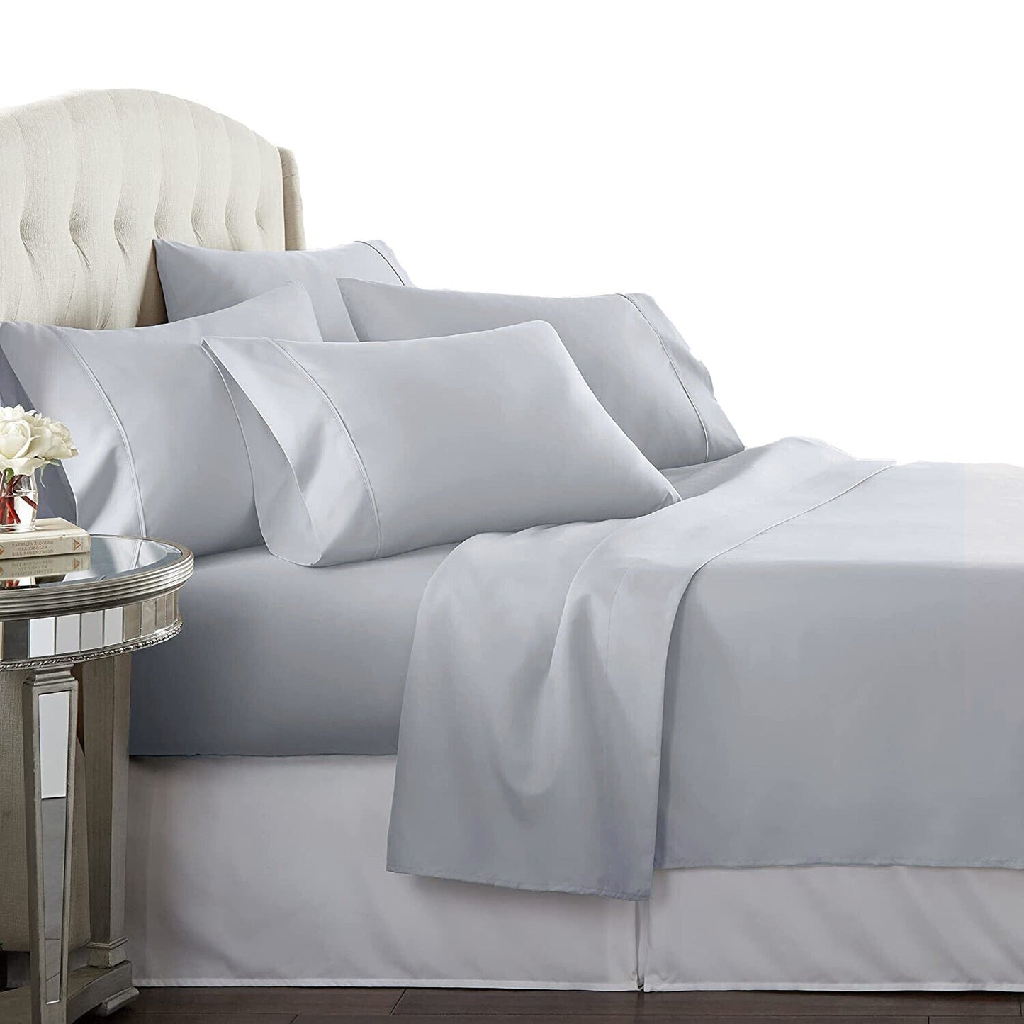 Light Gray All Size Sheet Set Egyptian Cotton Percale