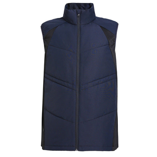 Navy Blue Vegan Active Puffer Vest Quilted Down-Free with Stretchy Panel