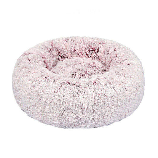 Light Pink Calming Pet Bed Dog Cat Sleeping Comfy Cave Washable