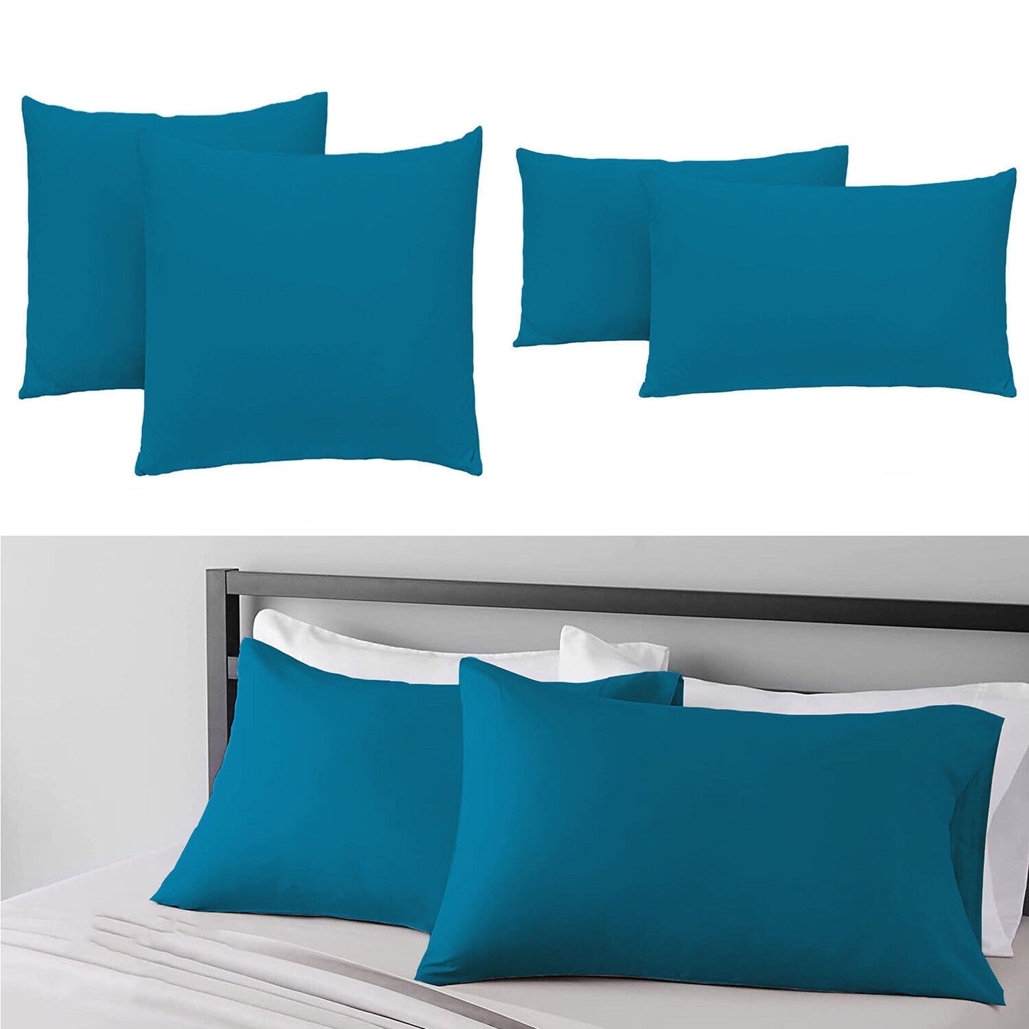 Biscay Blue 2 Pack Standard European Queen King Pillow Cases