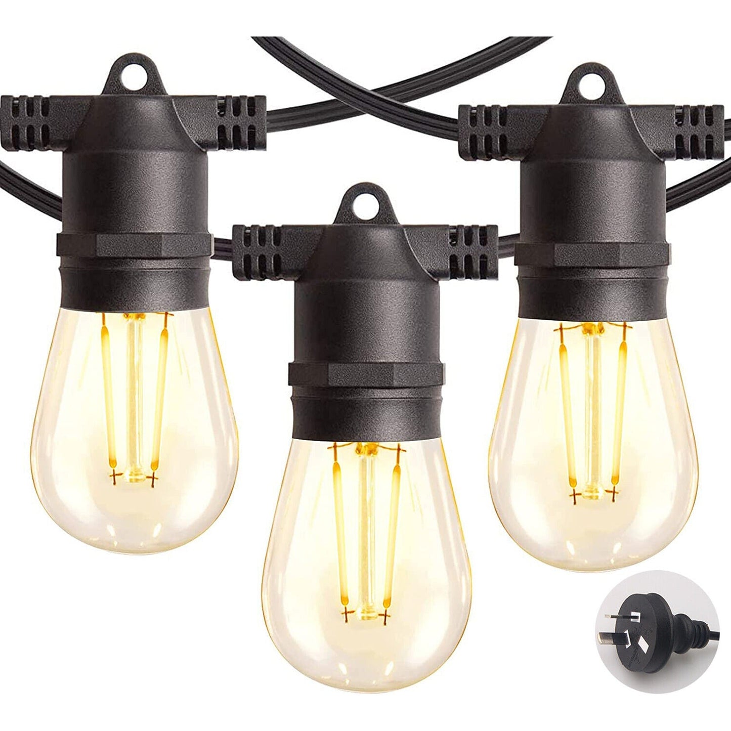 LED Festoon String Lights for Wedding Solar and Plug-In Connectable