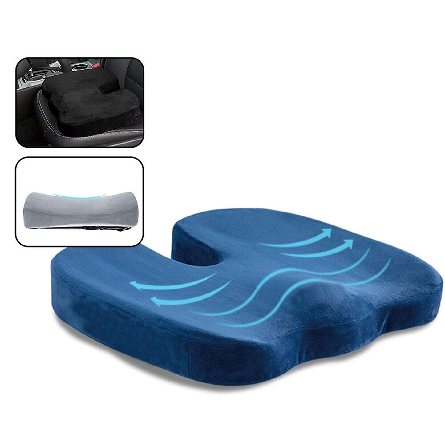 Orthopedic Lumbar Support Memory Foam Seat Cushion for Back Pain