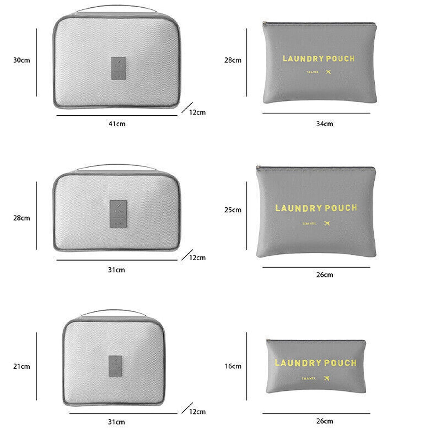 Six-Piece Travel Organizer Cubes for Efficient Luggage Packing