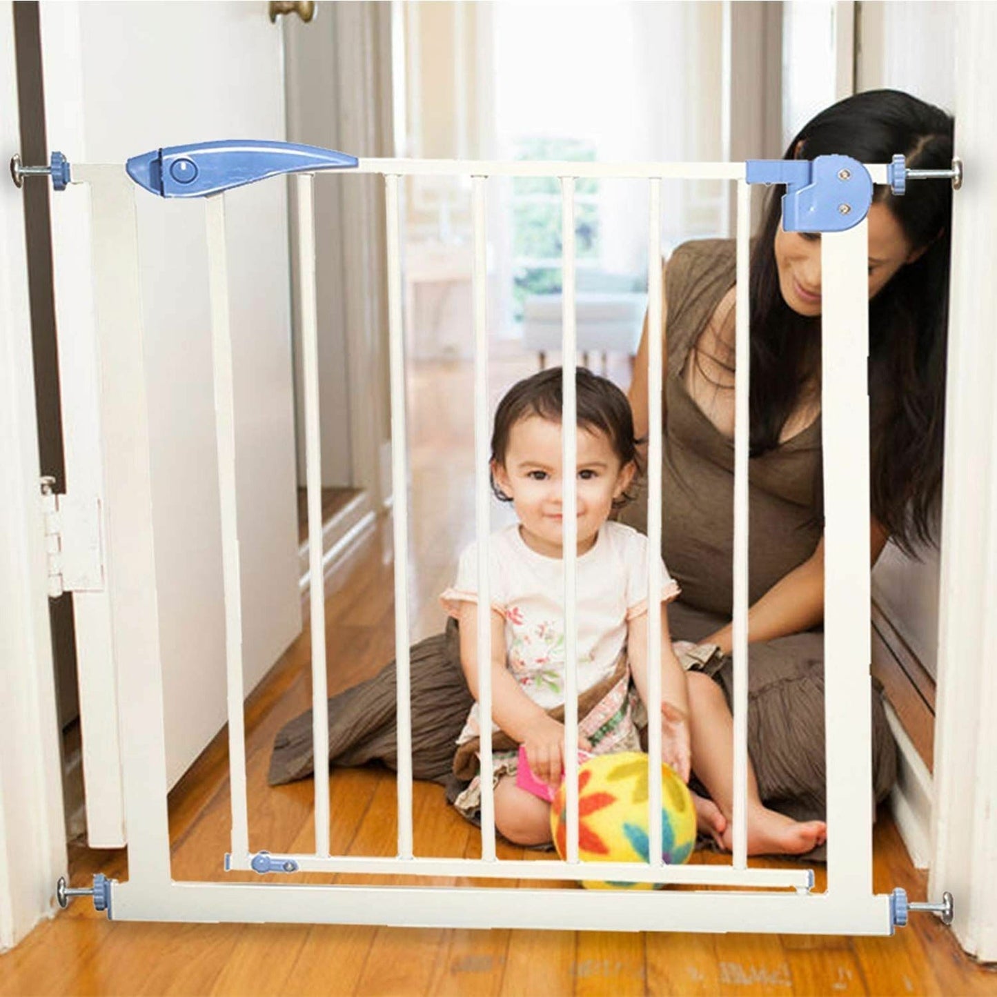 Wide Baby and Pet Room Divider Safety Barrier Gate with Adjustable Length