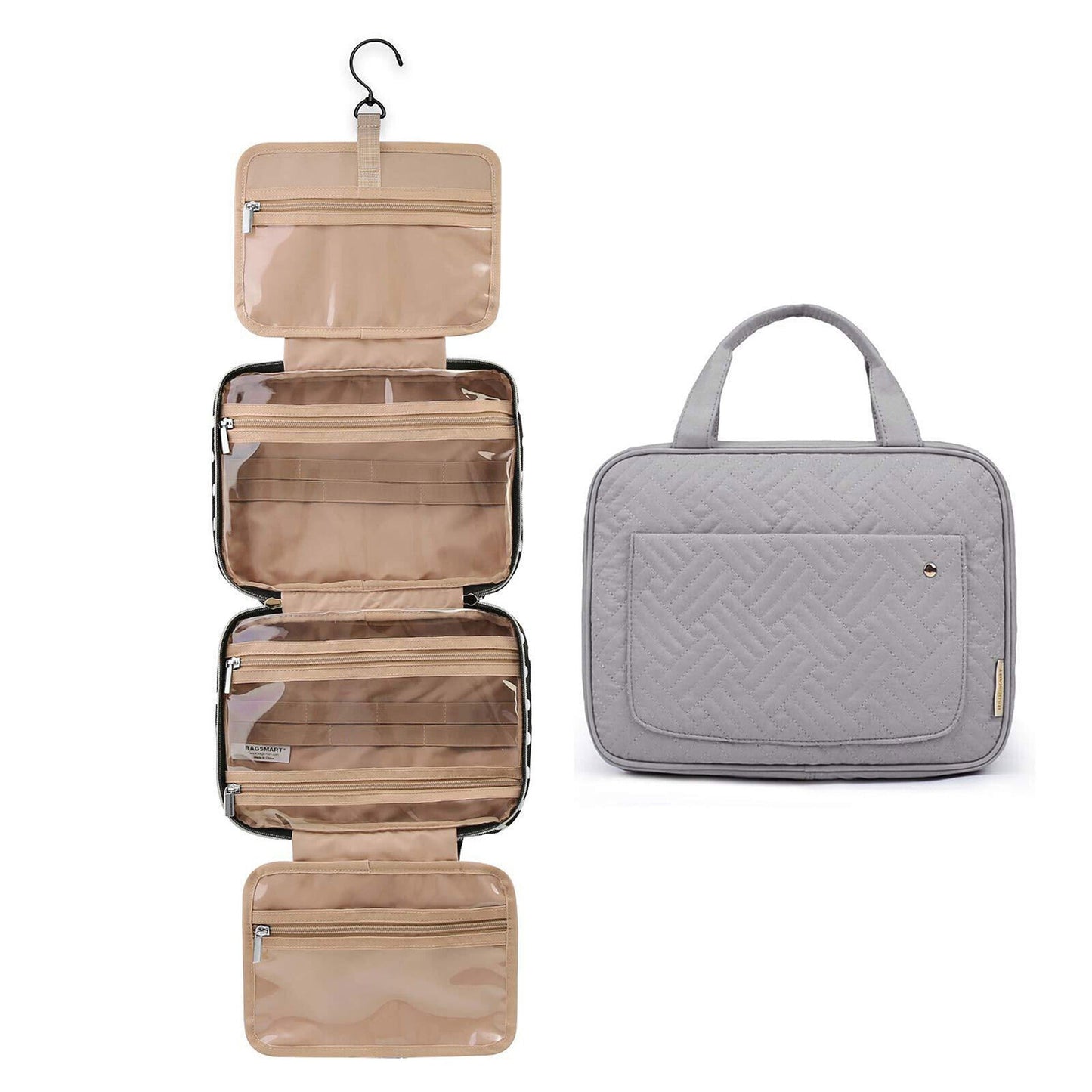 Large Travel Toiletry Organizer with Hanging Hook Cosmetic Makeup Bag
