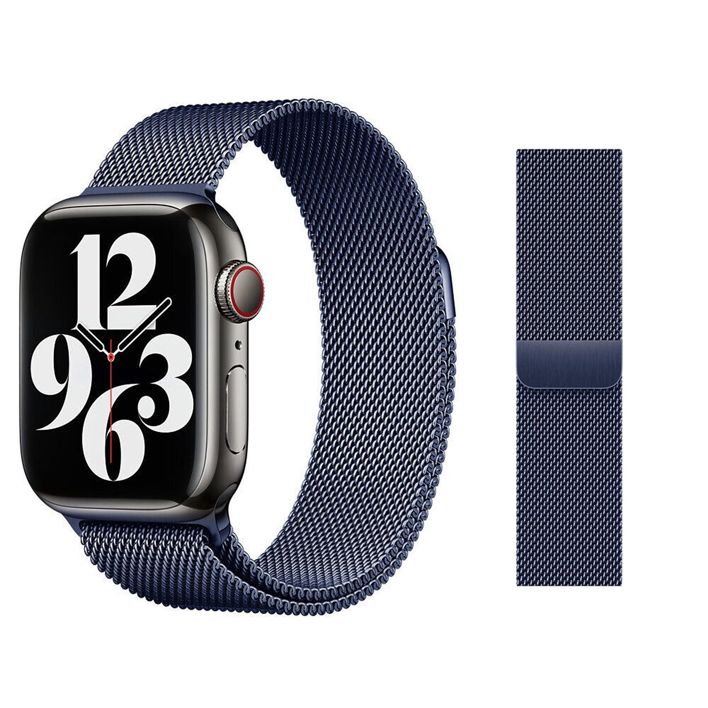 Midnight Blue Magnetic Stainless Steel Strap For Watch iWatch Band Series 9 8 7 SE 6 5 4