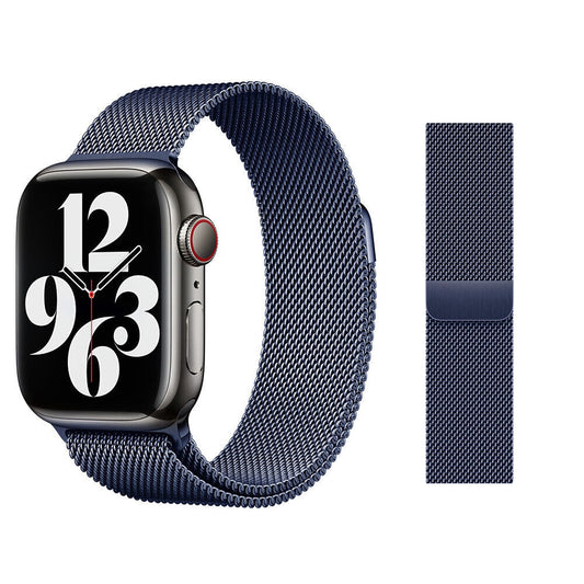 Midnight Blue Magnetic Stainless Steel Strap For Watch iWatch Band Series 9 8 7 SE 6 5 4
