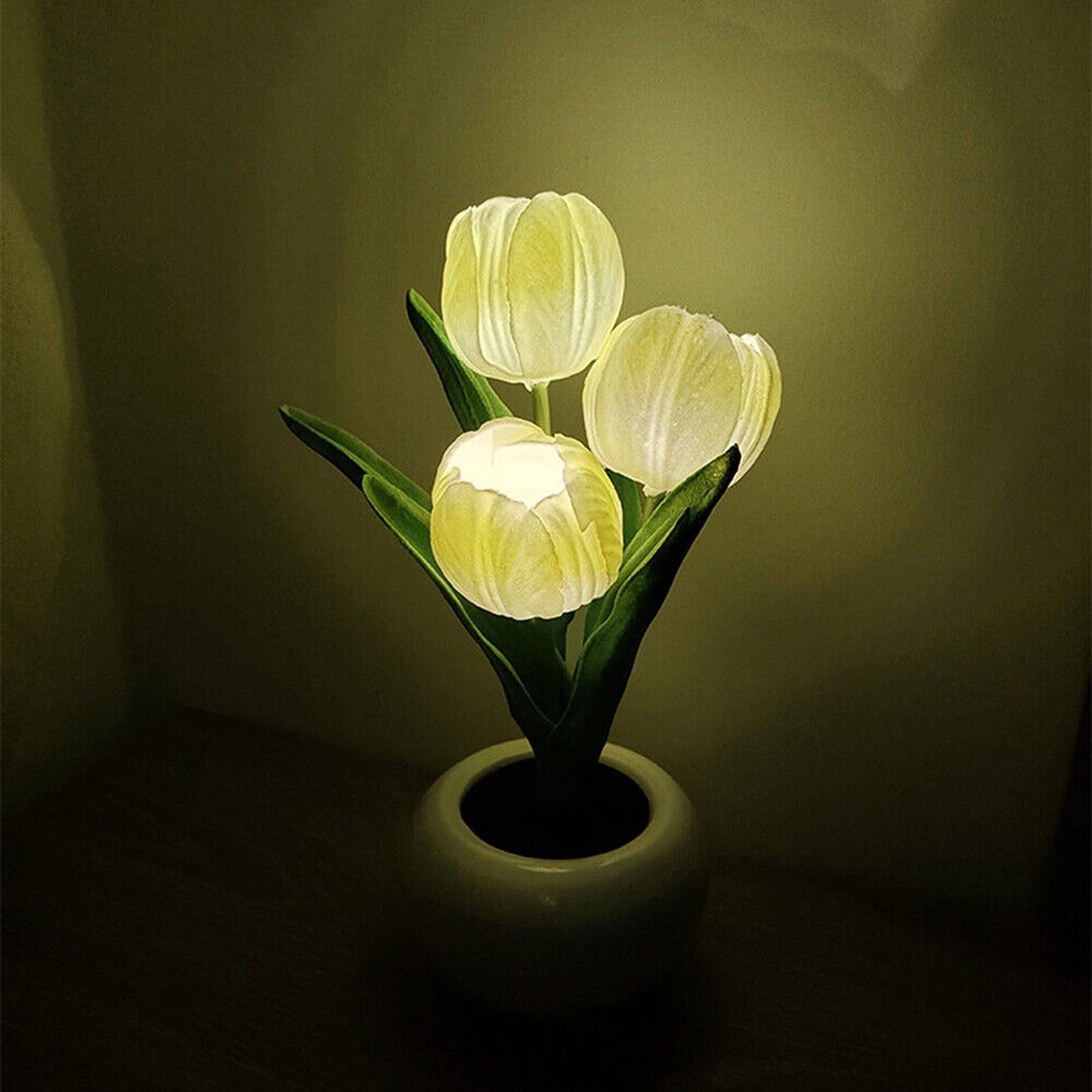 Tulip Flower Night Light Potted Plant Table Lamp