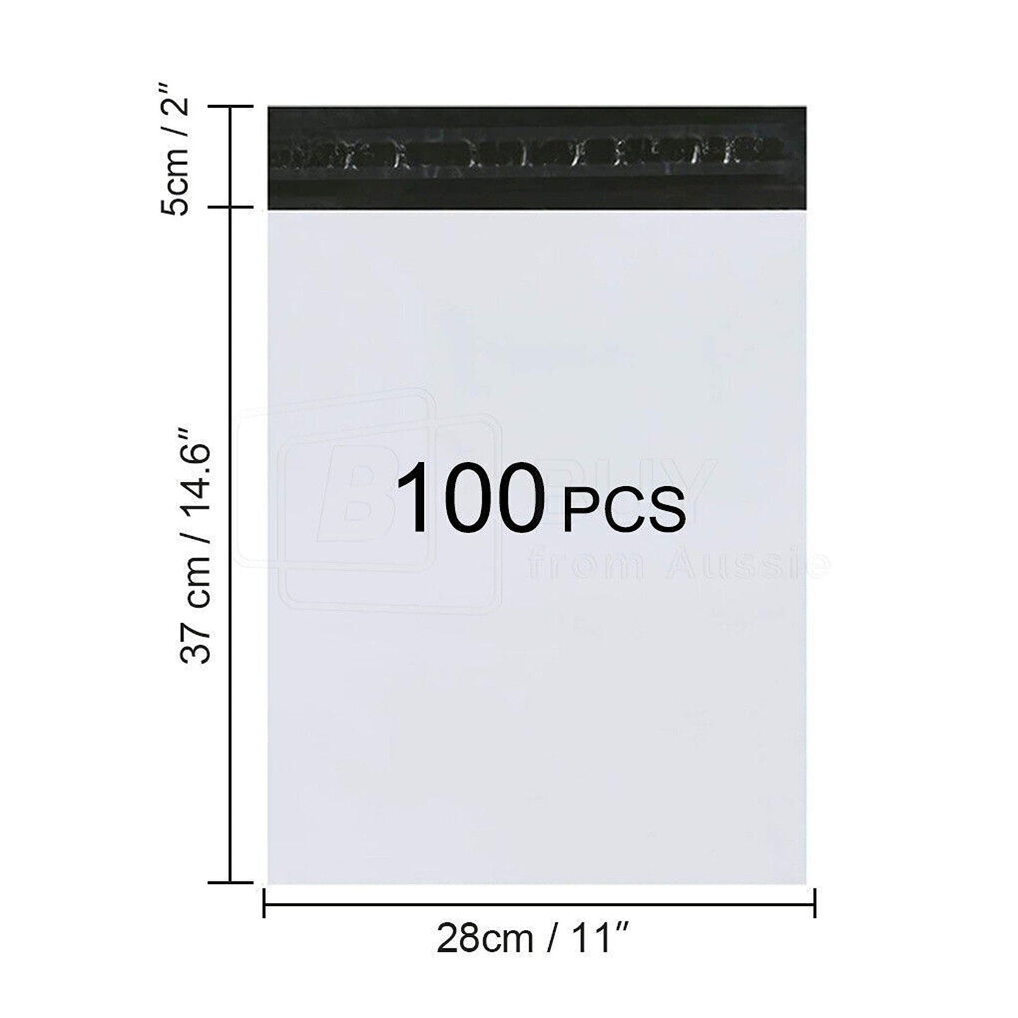 100x Self-Sealing Poly Mailer Satchel Courier Plastic Shipping Bags