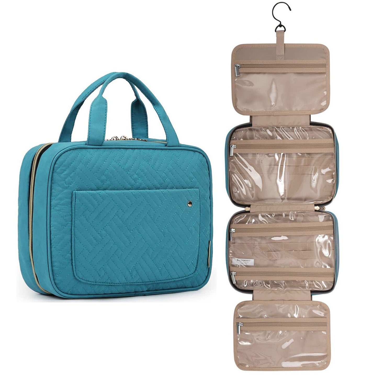 Large Travel Toiletry Organizer with Hanging Hook Cosmetic Makeup Bag
