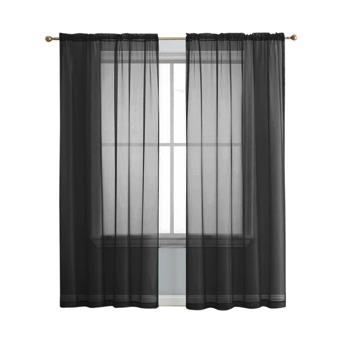 Organza Voile Sheer Curtain with Rod Pocket for Window Draping