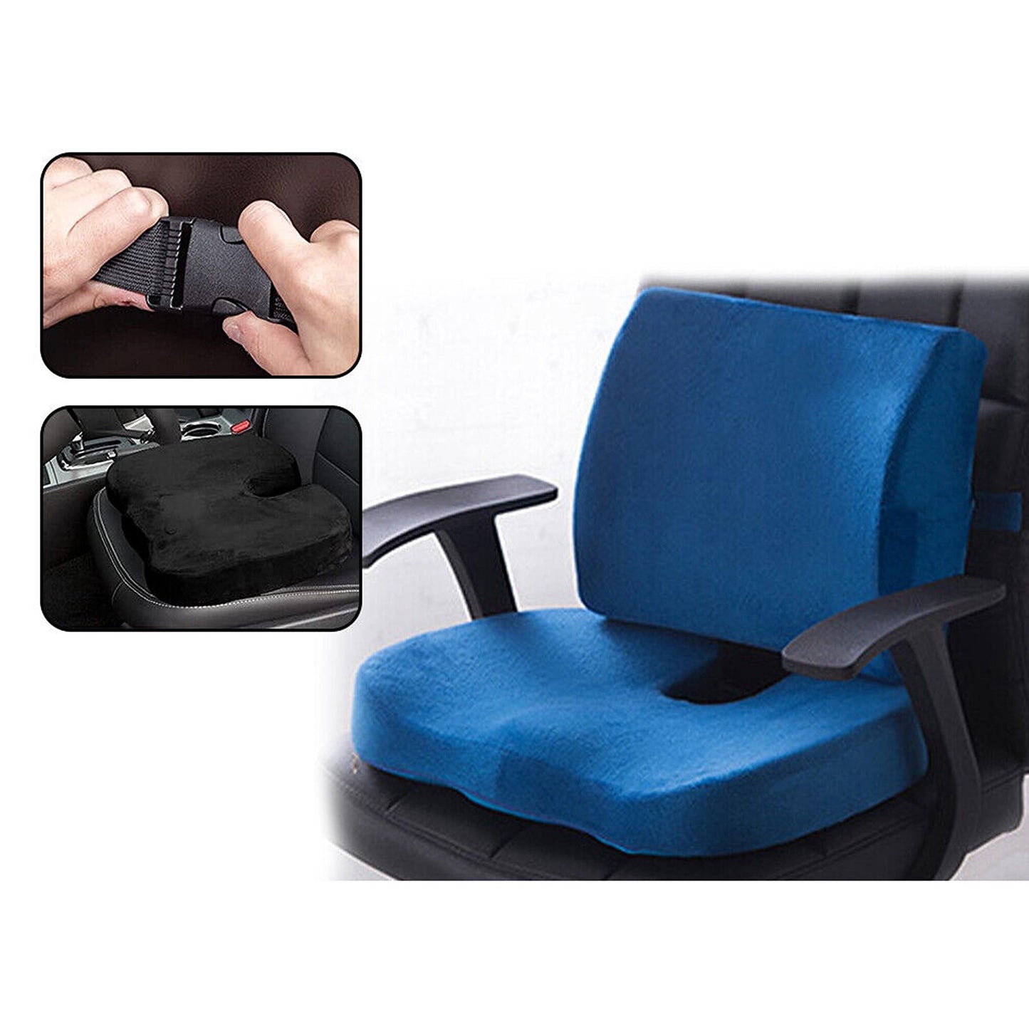 Orthopedic Lumbar Support Memory Foam Seat Cushion for Back Pain