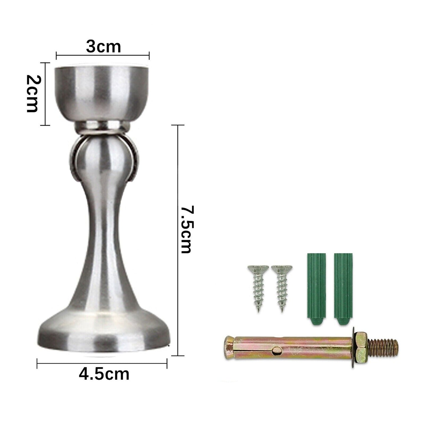Suction Satin Chrome Trumpet Magnetic Door Stopper Holder Catch