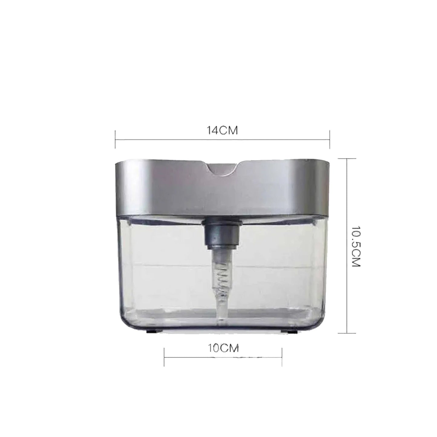 2-in-1 Soap Pump Dispenser with Sponge Holder for Kitchen Sink Cleaning