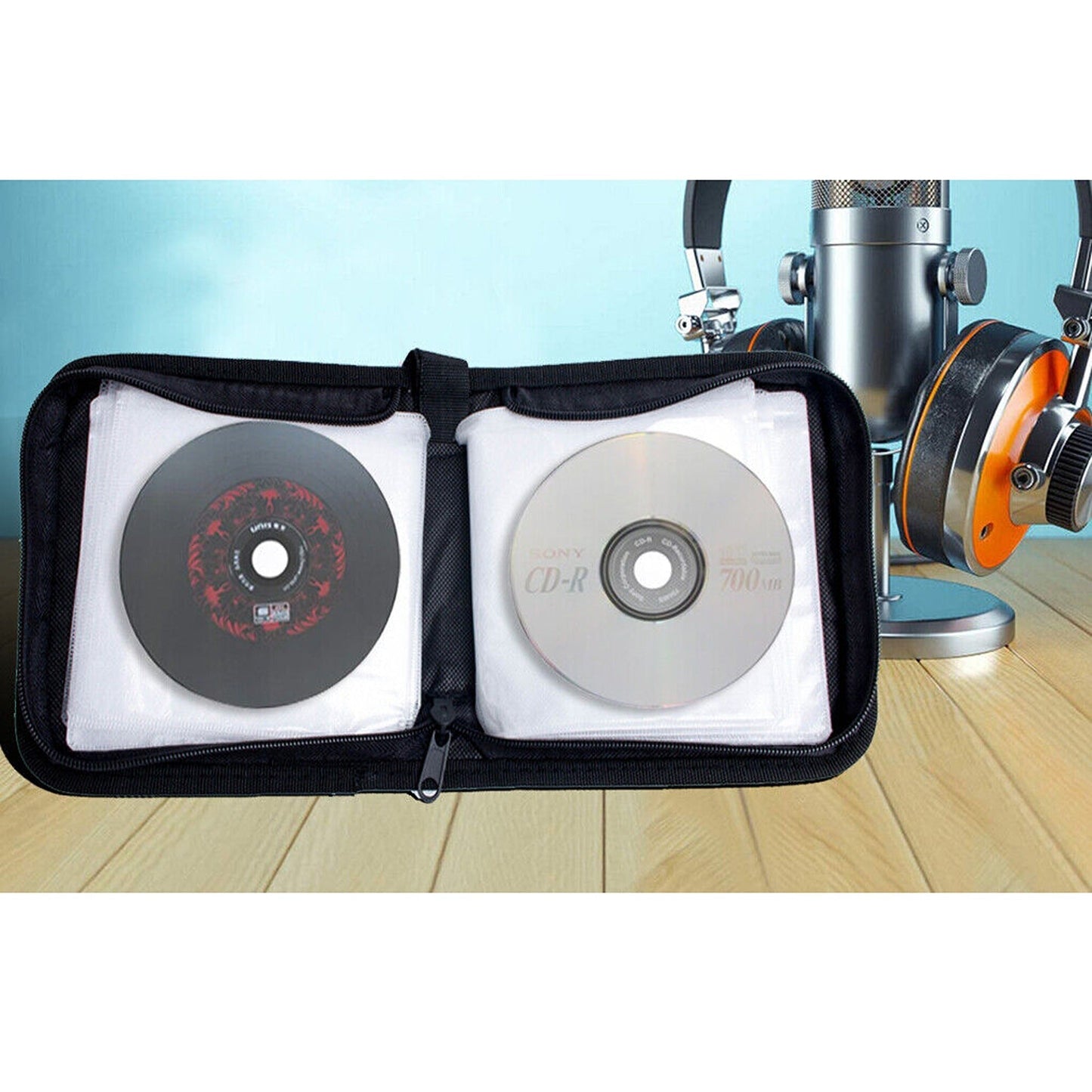 40 Capacity DVD CD Holder with Storage Case and Carry Bag