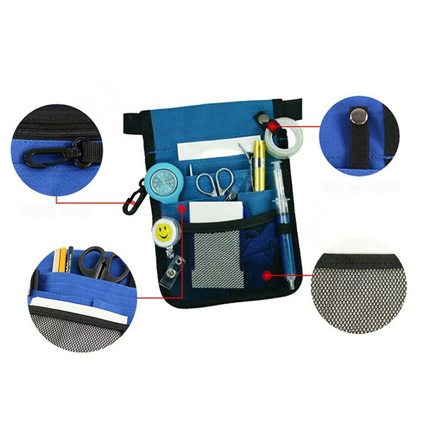 Nurse Utility Pouch with Extra Pockets and Belt Strap for Quick Pick