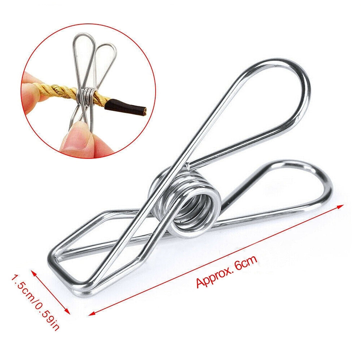 Windproof Stainless Steel Clothes Pegs Hanging Clips Pins Laundry Clamp