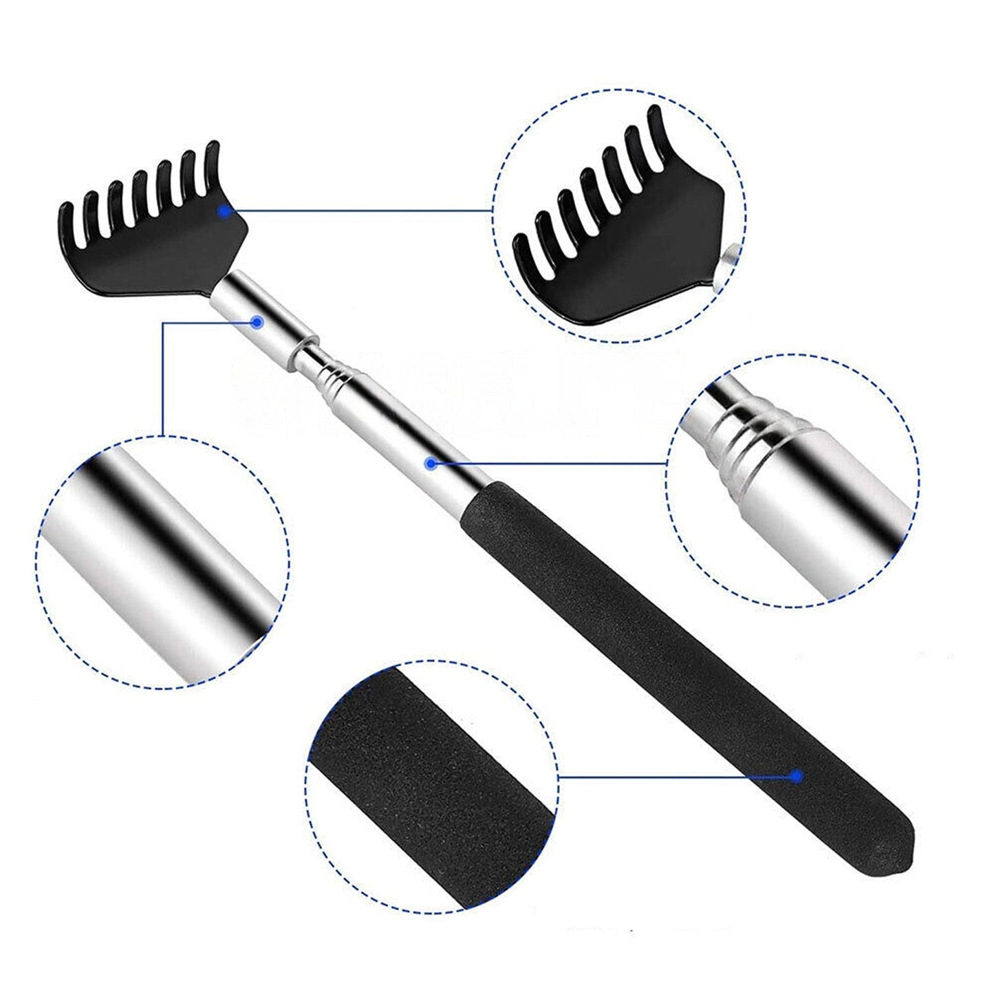 2pcs Extendable Telescoping Metal Backscratcher with Massaging Claw