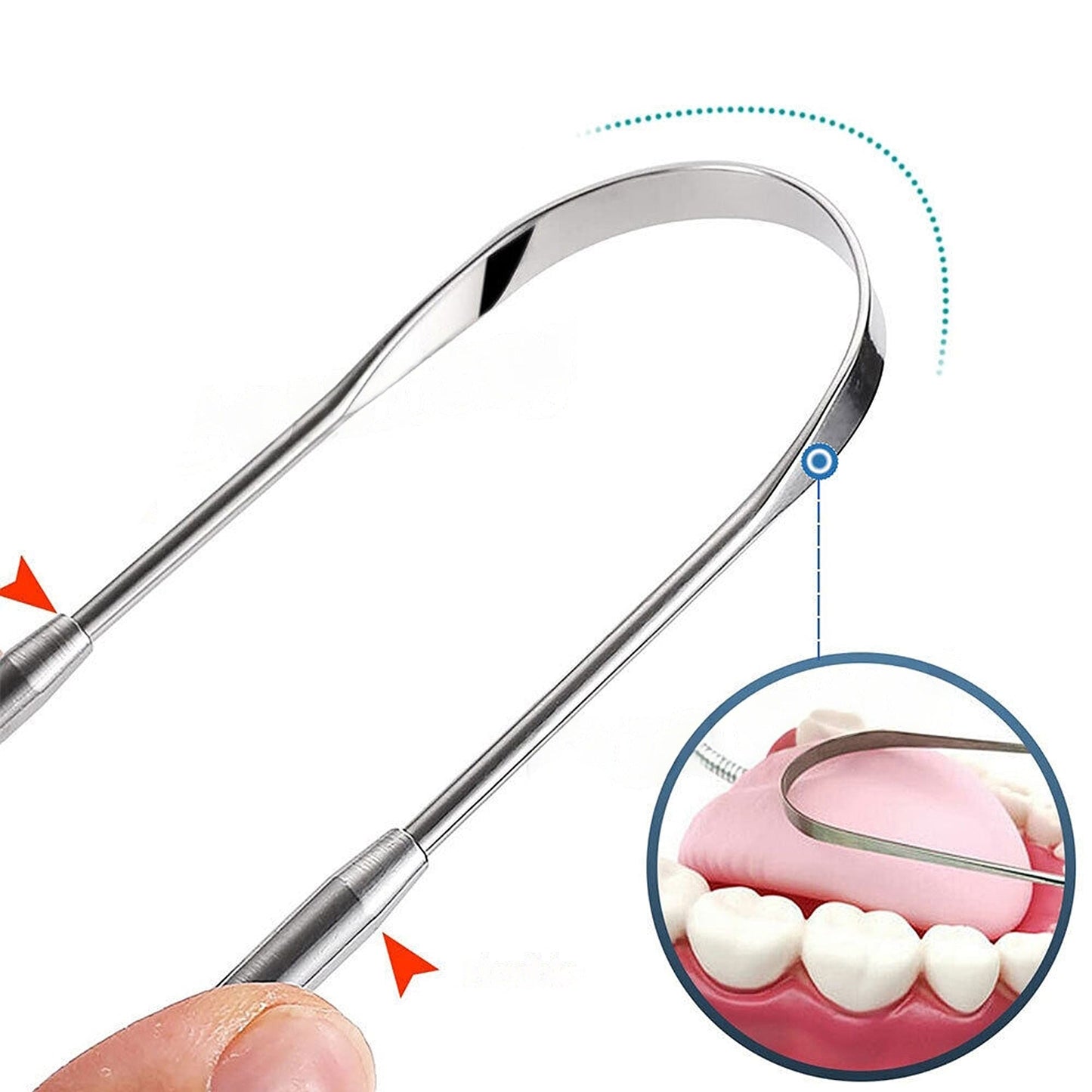 2pcs Oral Hygiene Stainless Steel Tongue Cleaner Dental Care Scraper