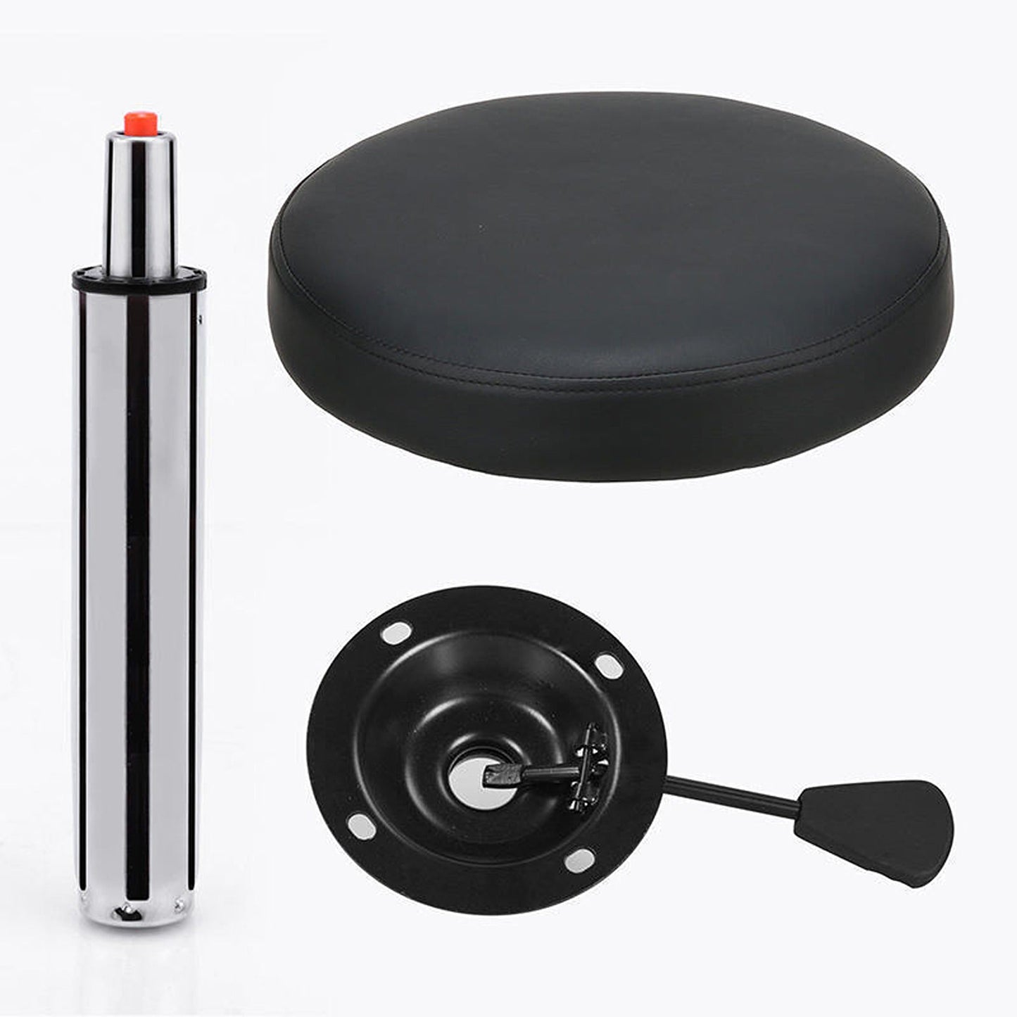 Swivel Black Barber Stool Round PU Leather Salon Chair