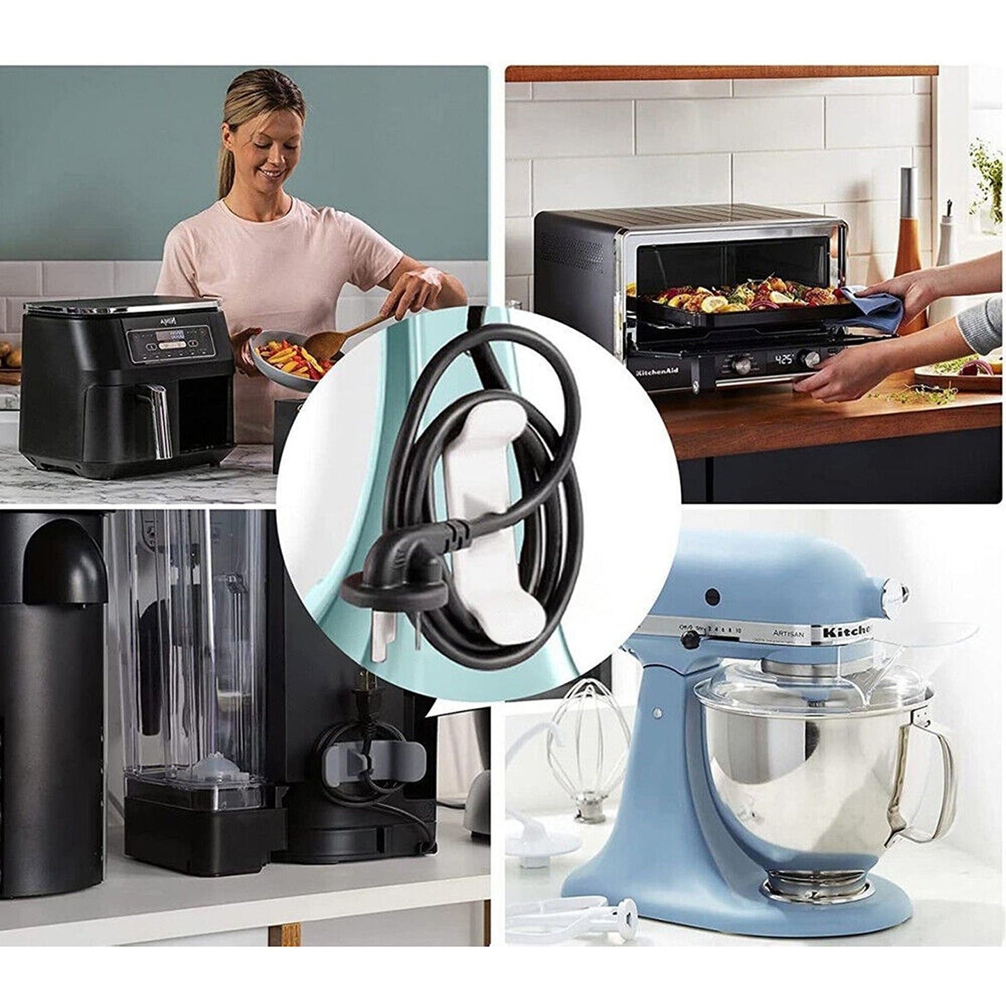 12pcs Cable Organizer Winder Wire Cord Holder for Kitchen Appliances and Computers