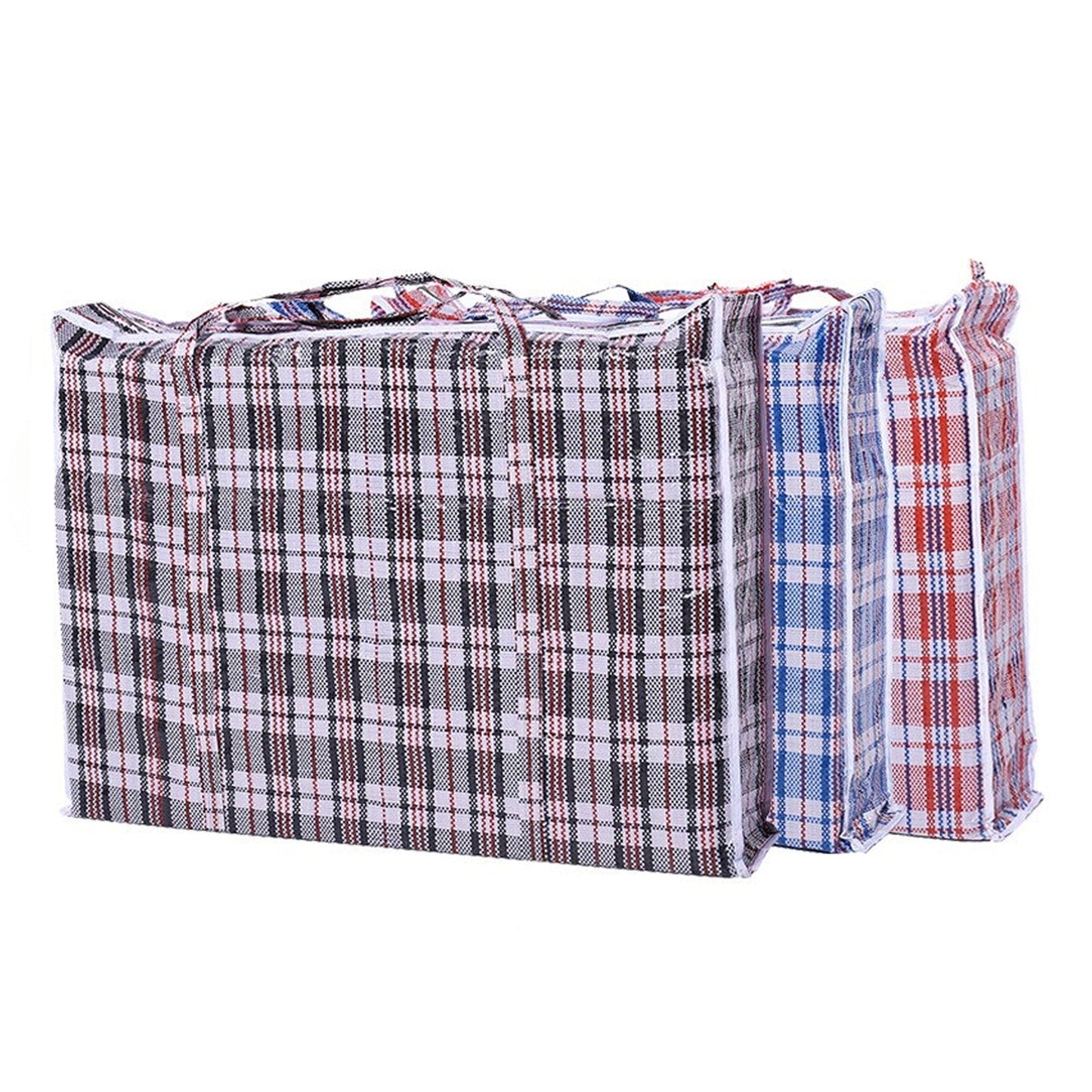 6pcs Nylon Stripe Zip Storage Bags for Packing and Travel