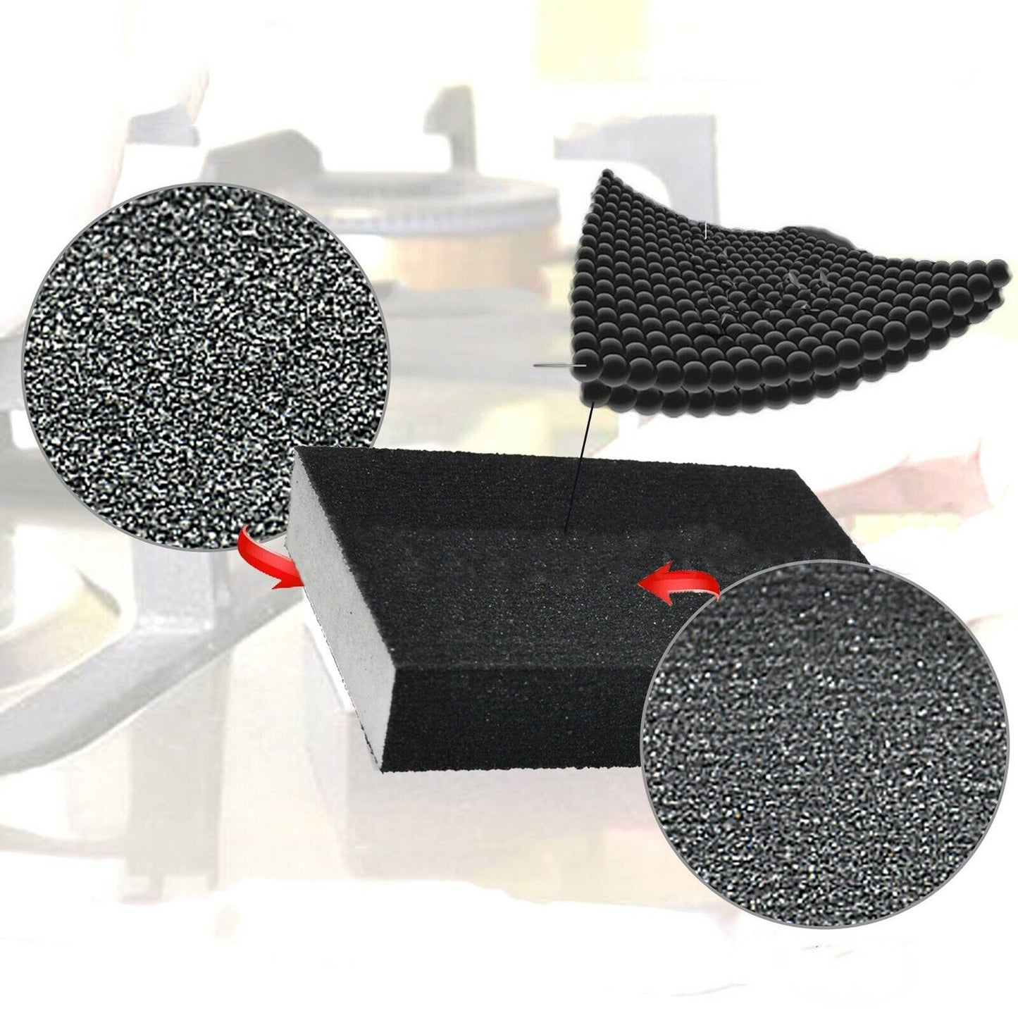 Medium Fine Grit Sanding Sponge Block for Polishing Art Kitchen 60 and 120