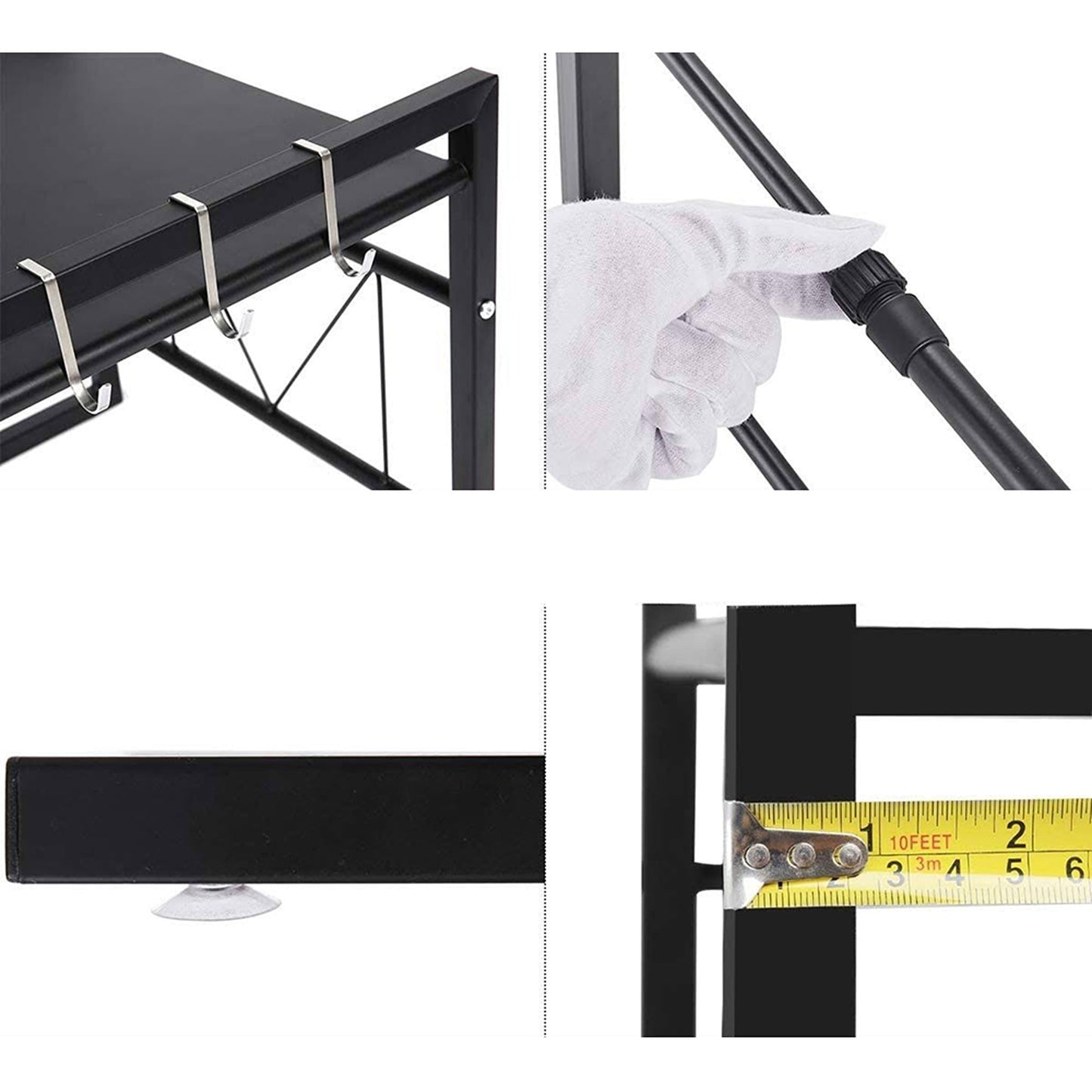Organizational Shelf for Microwave Ovens Steel Kitchen Rack
