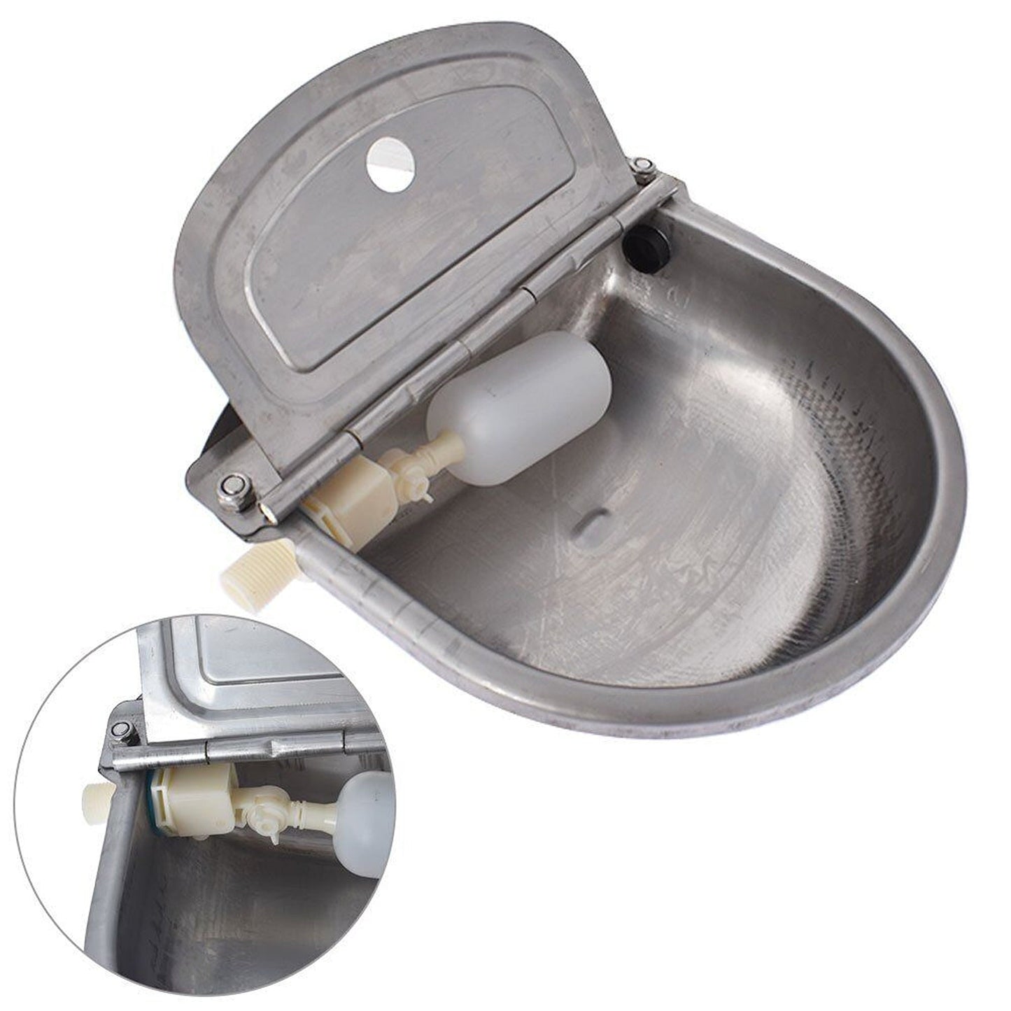 Automatic Drinking Bowl for Animals Auto Fill Water Trough Stainless Steel