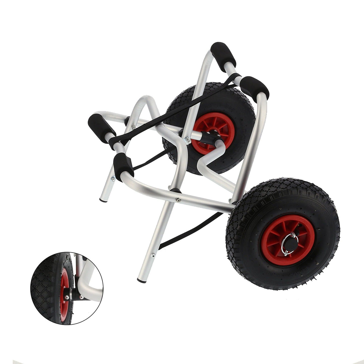 Aluminium Kayak Cart with Foldable Wheel Design Canoe Trolley With Strap