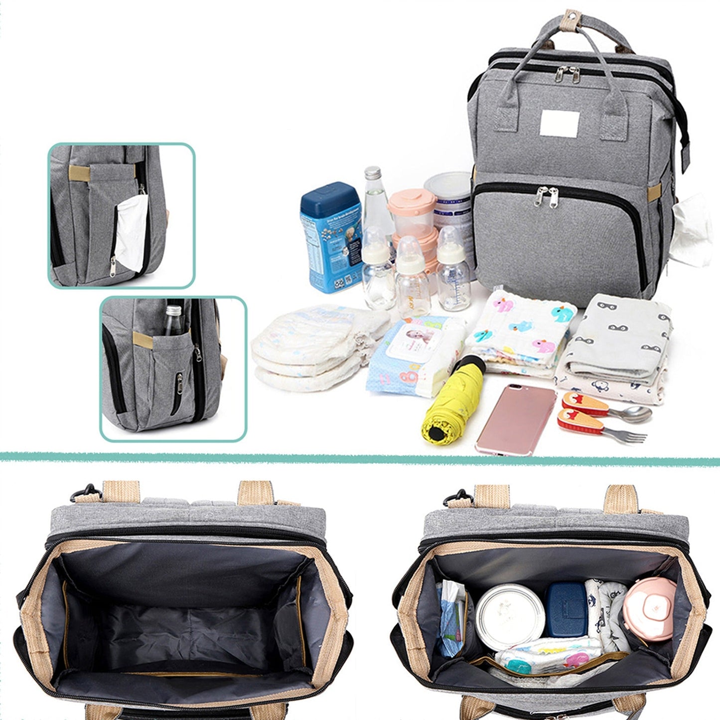 Deluxe Mummy Maternity Nappy Backpack Multifunctional Baby Diaper Bag