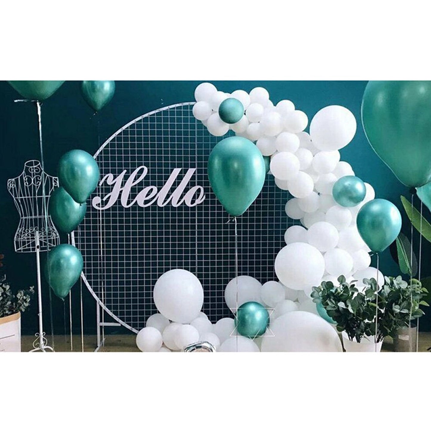 White Mesh Round Hoop Arch for Wedding Party Flower Display
