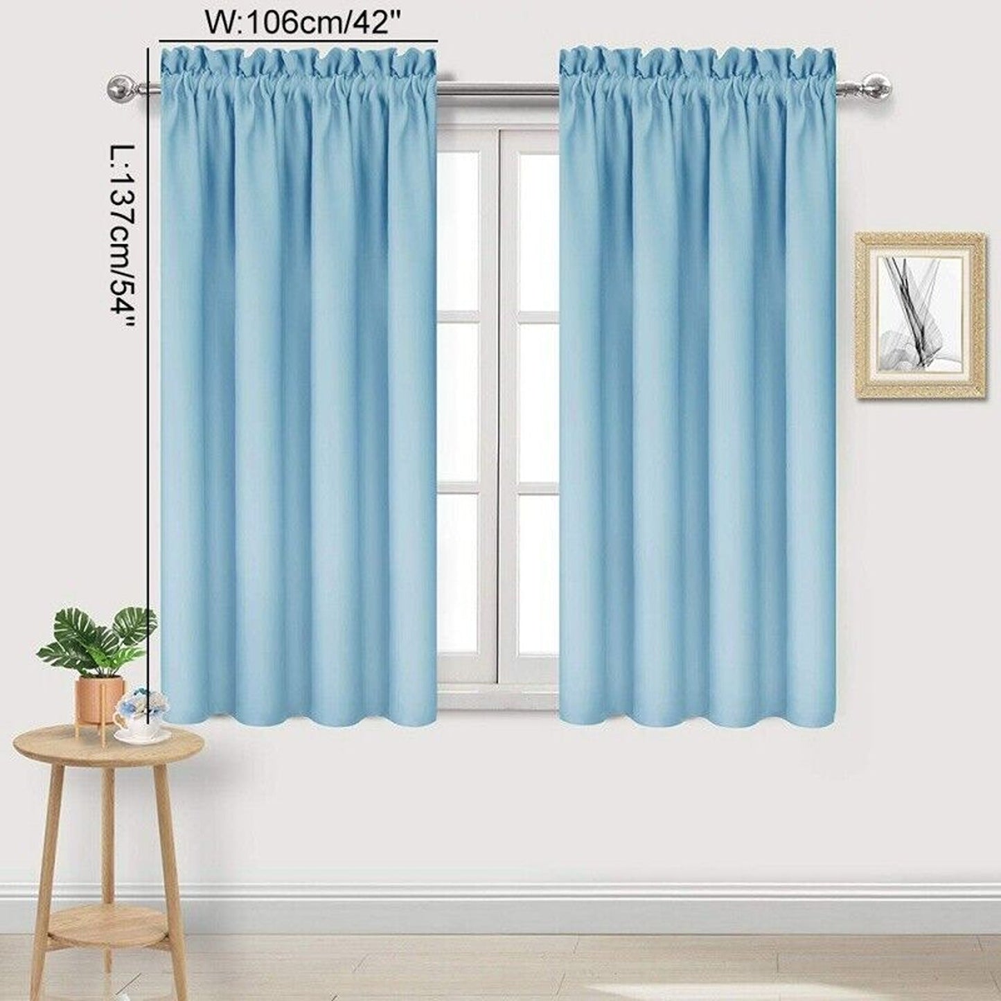 Blue Pinch Pleat Blackout Window Drapes Thermal Insulated