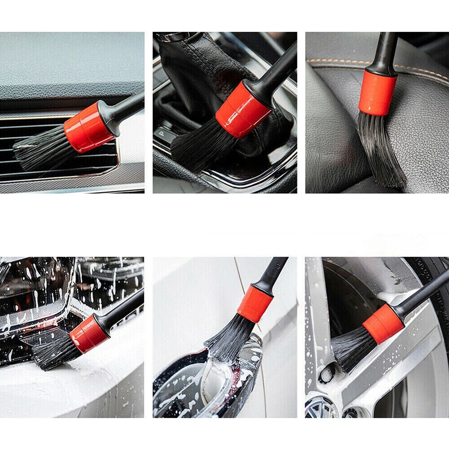 5pcs Car Detailing Brushes for Cleaning Dashboard Wheels and Tires