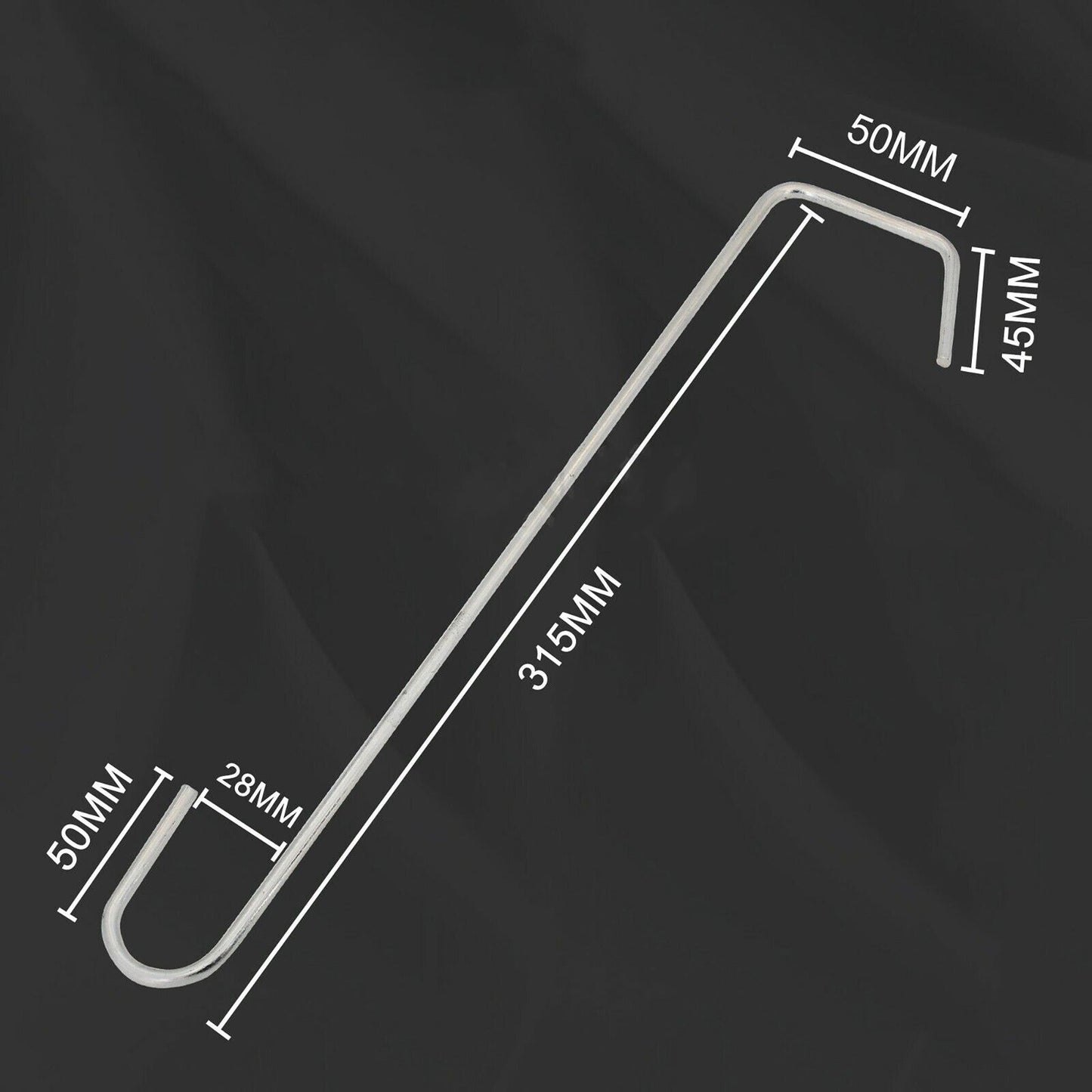 315 x 5mm Heavy Duty Steel S Hook for Garage Garden Hanging Clothes