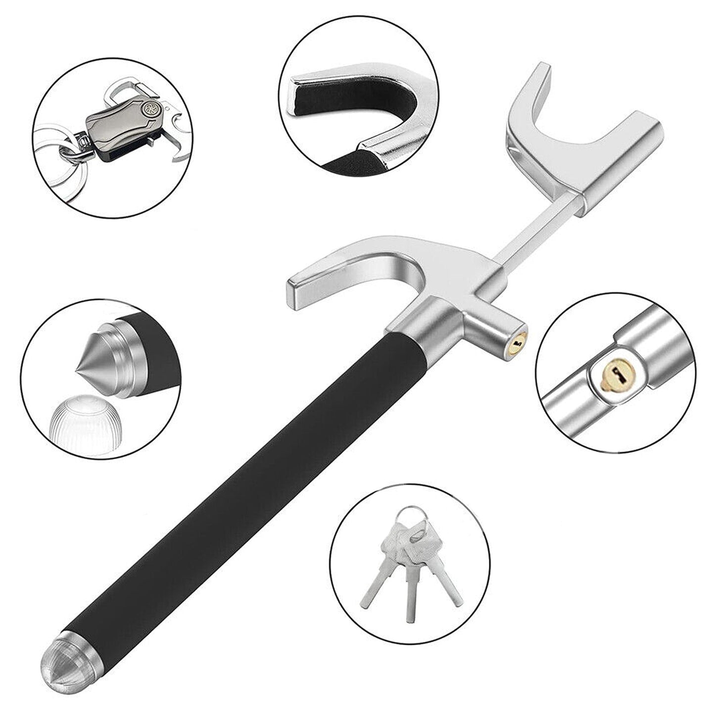 Anti-Theft Lock Universal Steering Wheel Clamp Security