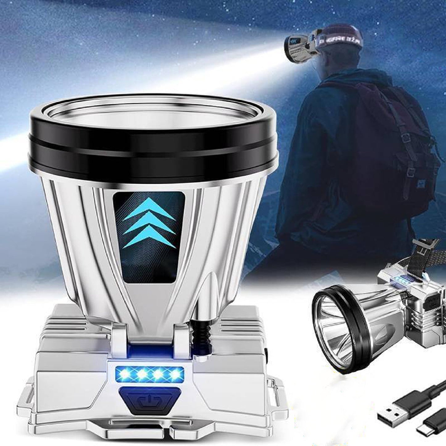 Rechargeable High-Power German XPG Super Bright Headlamp