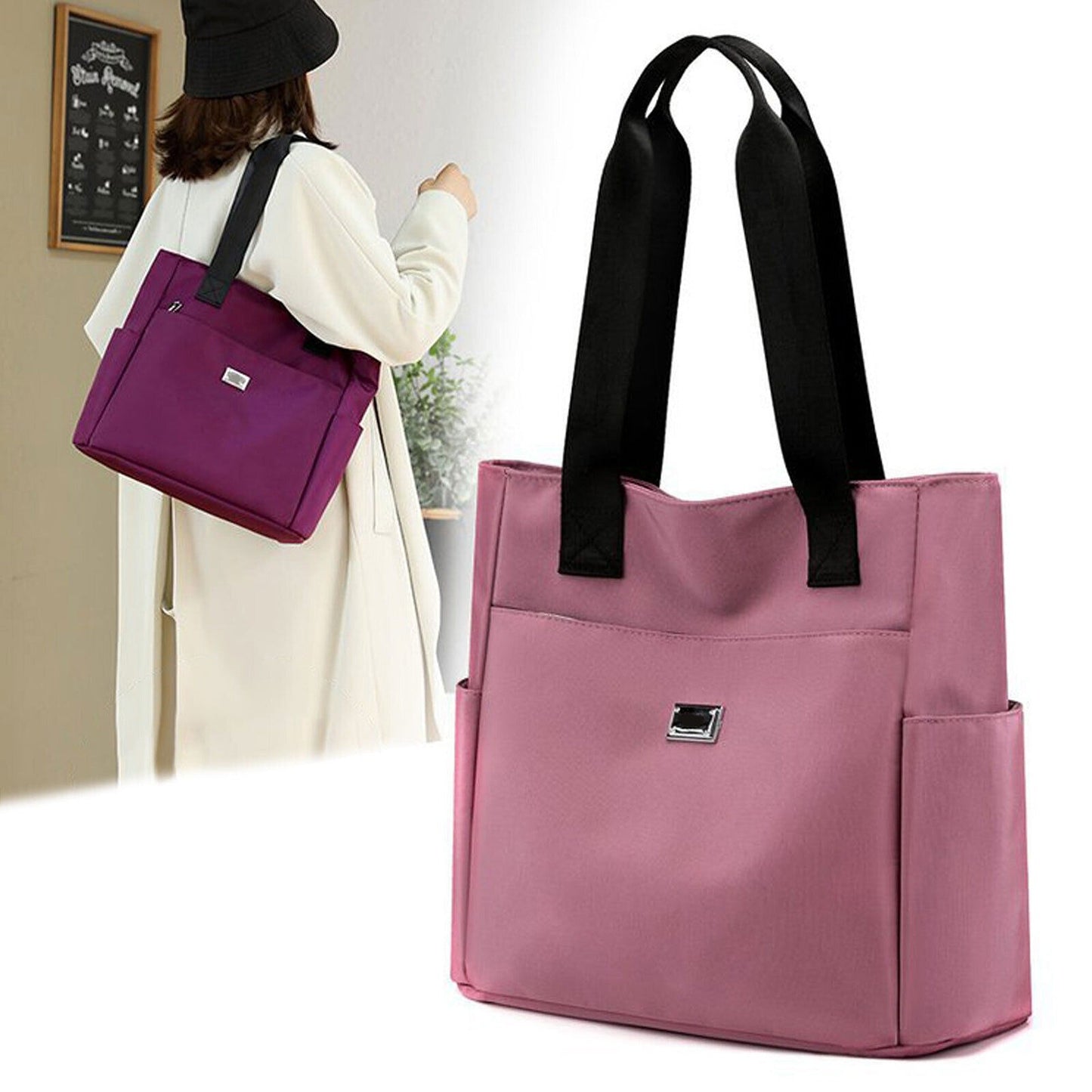 Large Capacity Waterproof Travel Tote Bag Women Lightweight Handbag Shoulder