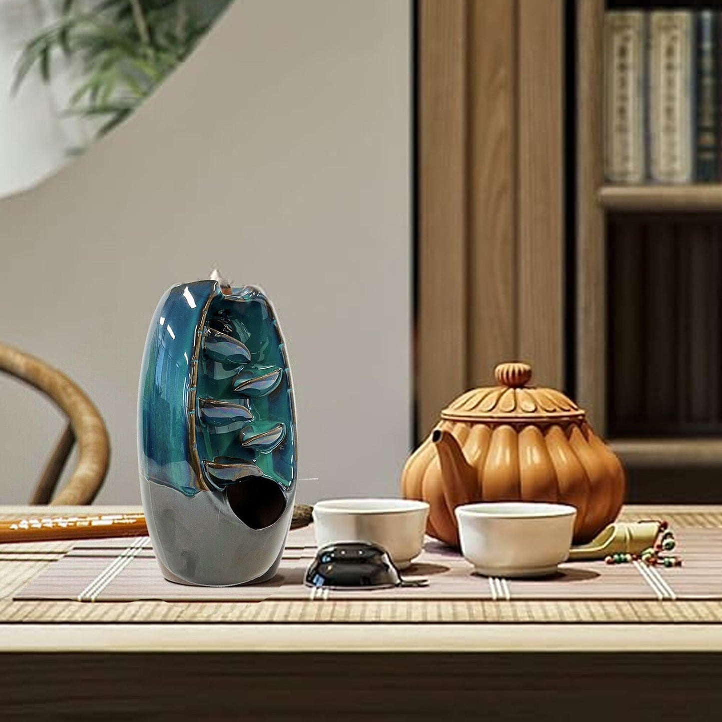 Mountain Waterfall Smoke Backflow Incense Burner with 100 Cones