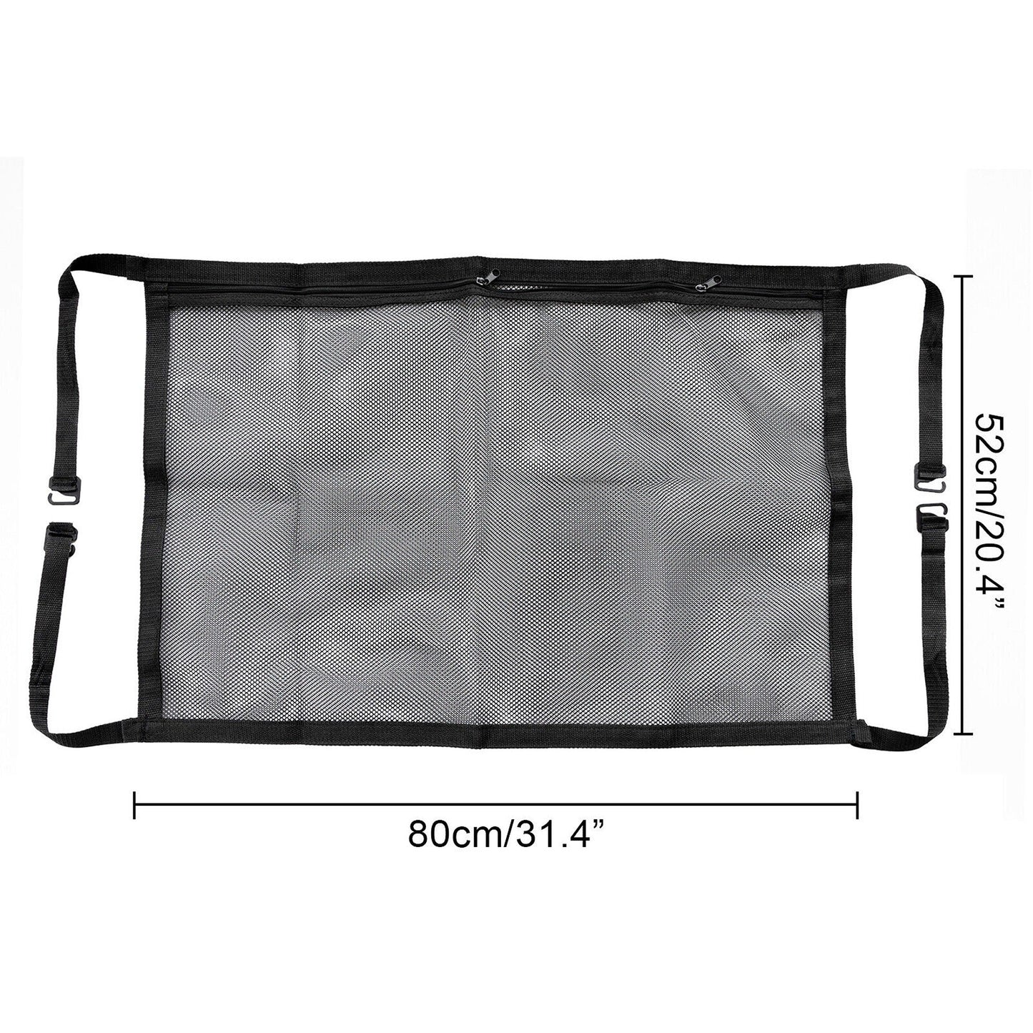 Interior Travel Mesh Storage Zipper Bag for Car Roof Top