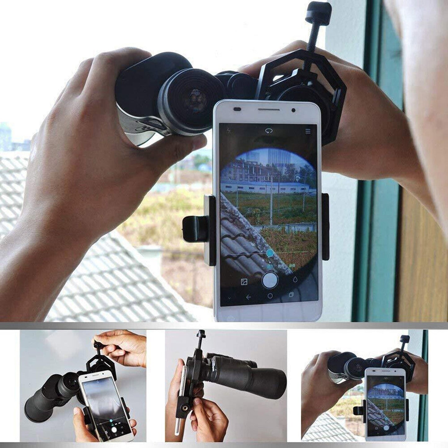 Universal Mobile Phone Clamp Holder Spotting Scope Adapter Mount