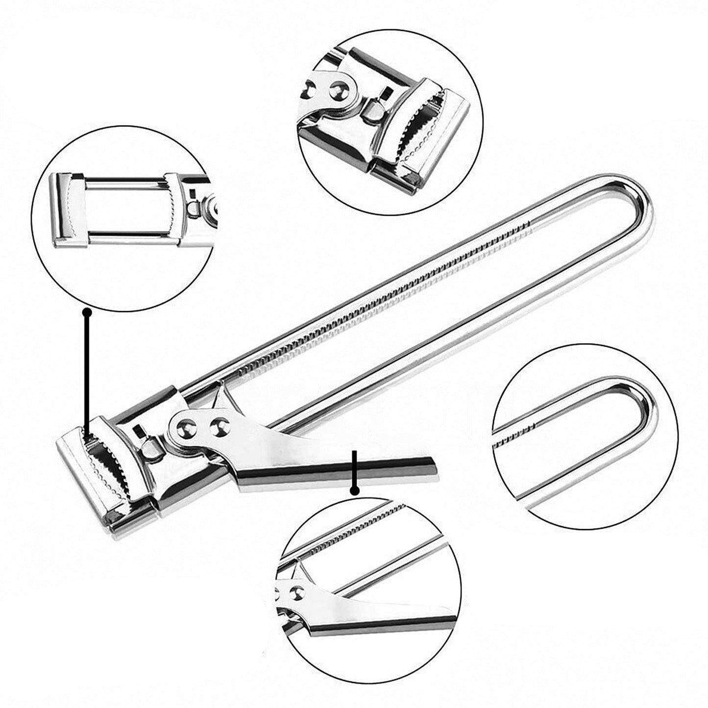 Adjustable Jar and Bottle Opener Stainless Steel Kitchen Tool