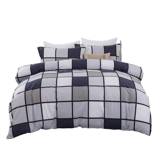 Cotton Bedding Set Checked Quilt Duvet Cover for All Bed Sizes