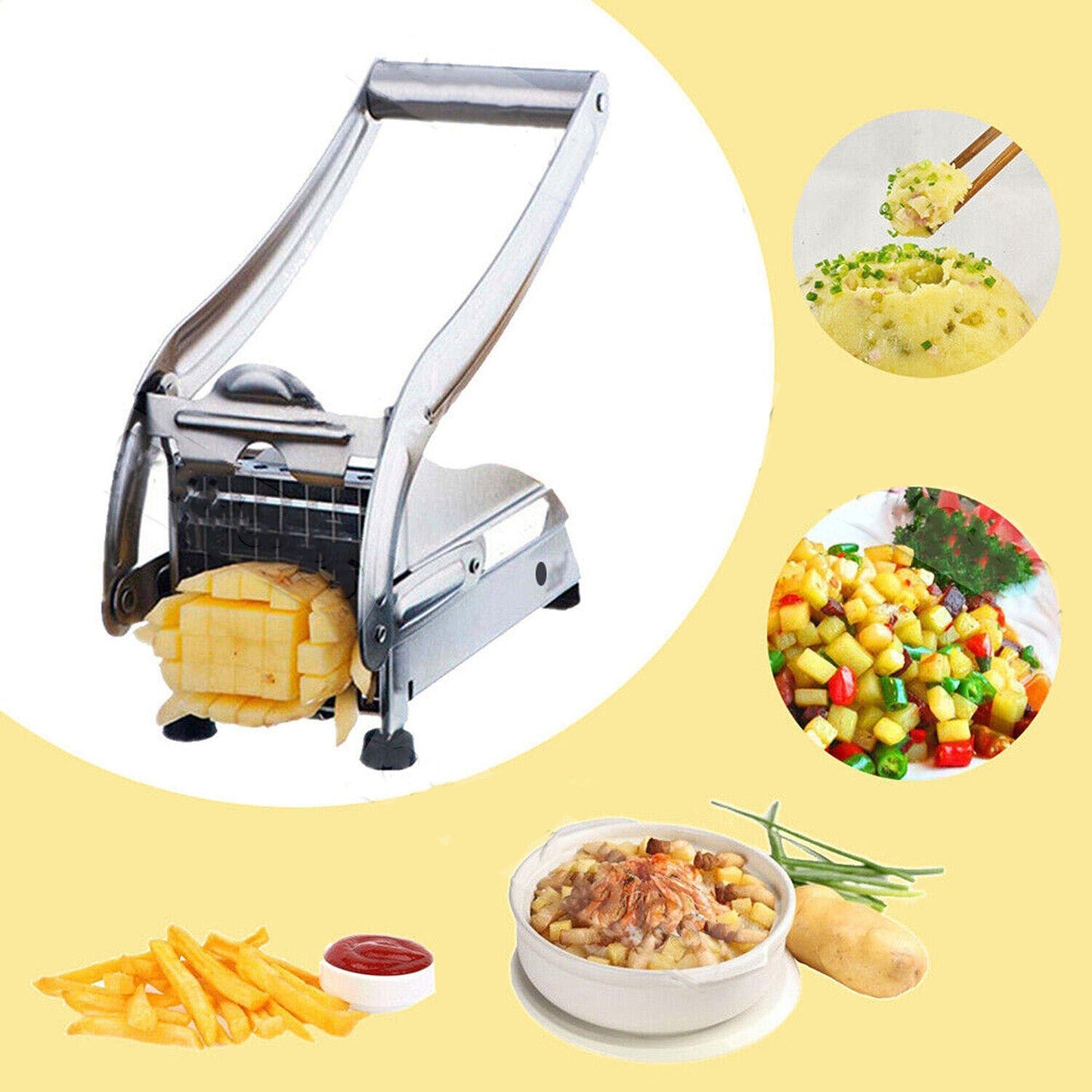French Fries Potato Chipper Stainless Steel Dicer Slicer Chopper