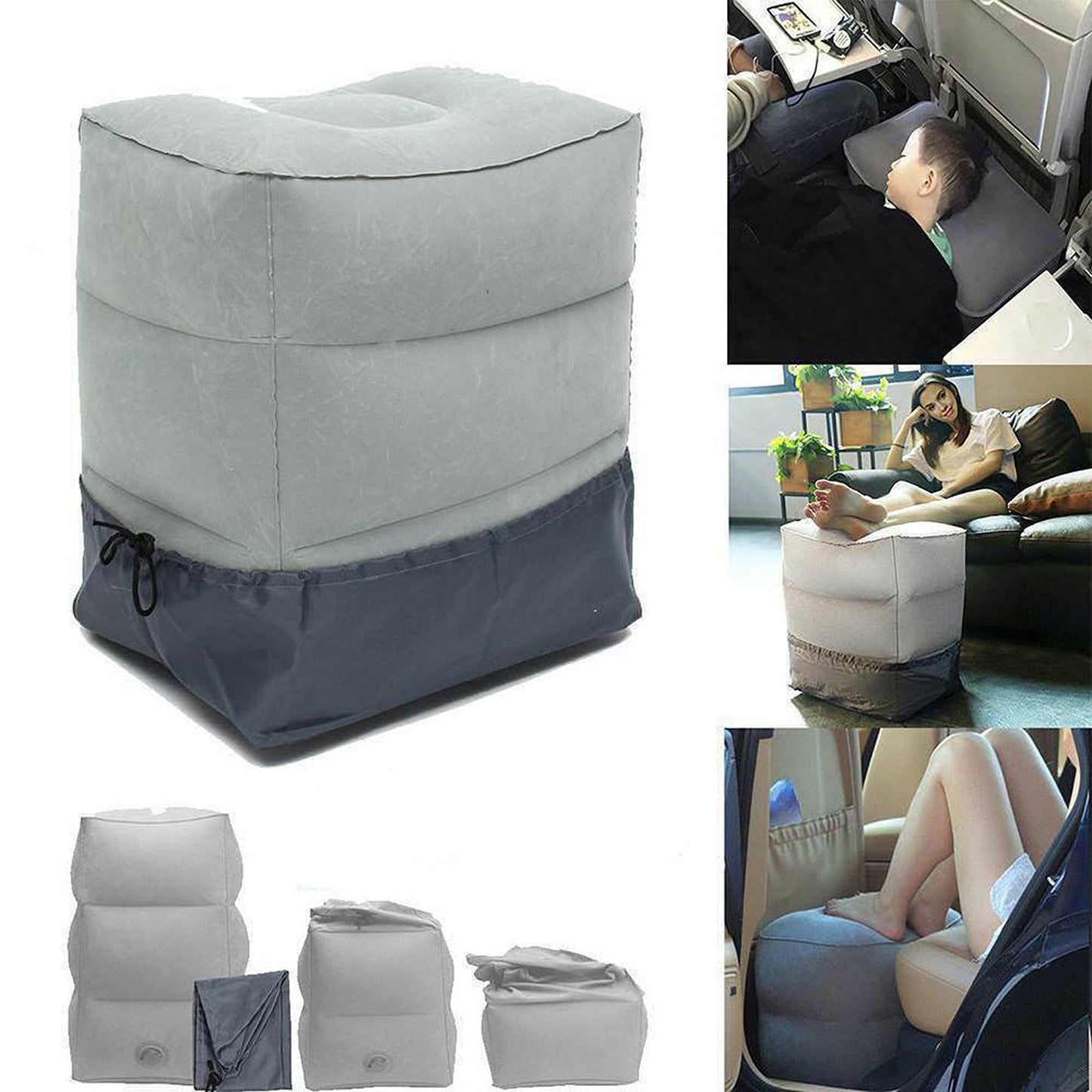Inflatable Leg Rest Foot Air Pillow for Travel and Office
