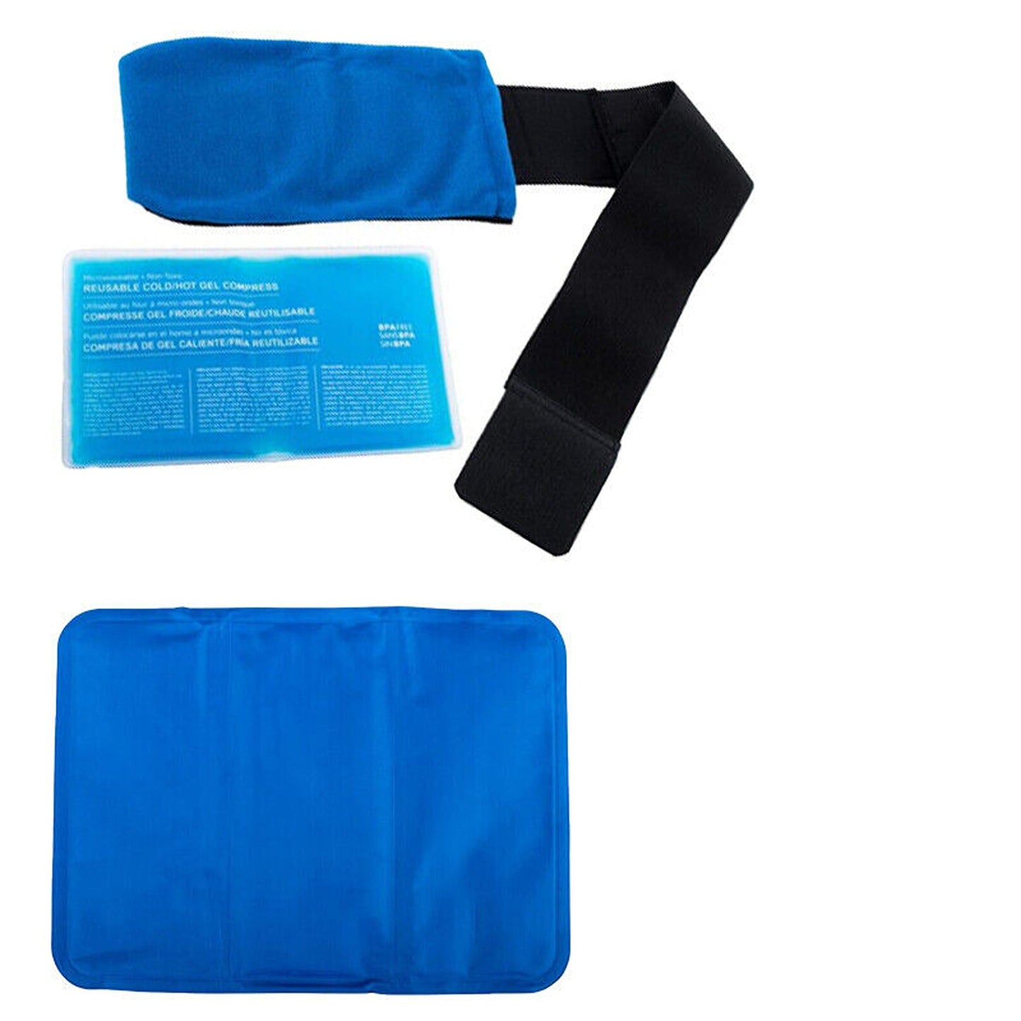 2pcs Reusable Hot Cold Gel Wrap Packs Microwaveable Cooling Pad Set