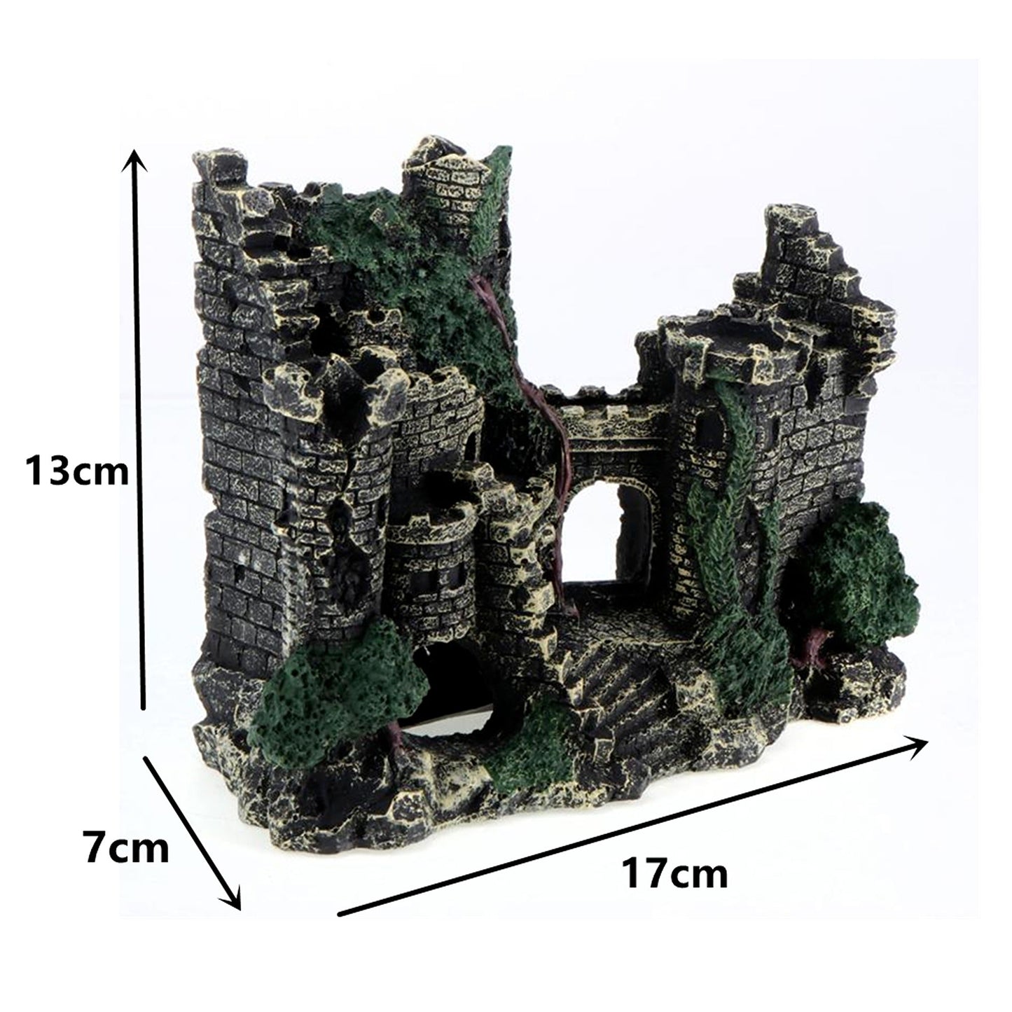 Resin Castle Tower Cave Aquarium Decor for Fish Tank Ornament