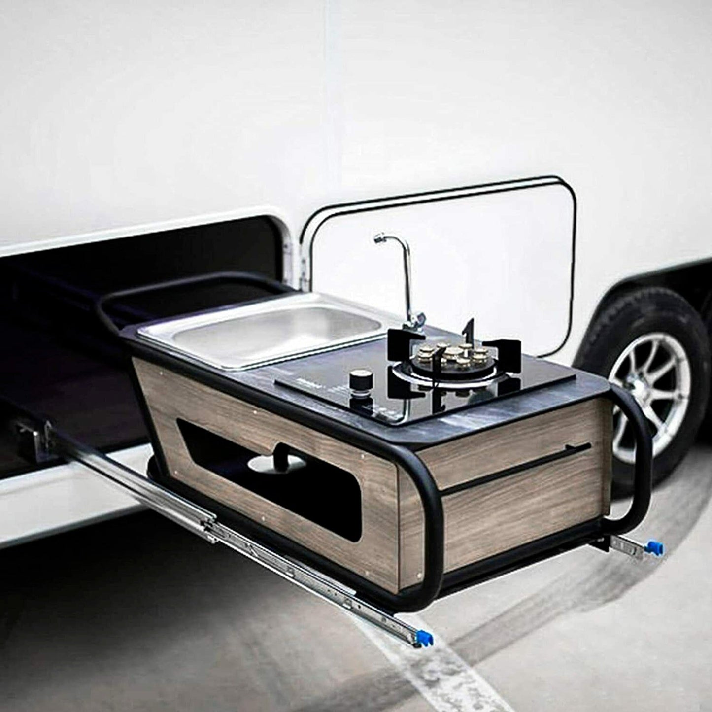 2pcs Heavy Duty 125KG Locking Drawer Slides for Trailers - Extendable 500-2000mm